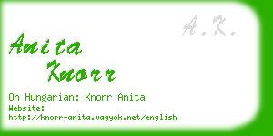 anita knorr business card